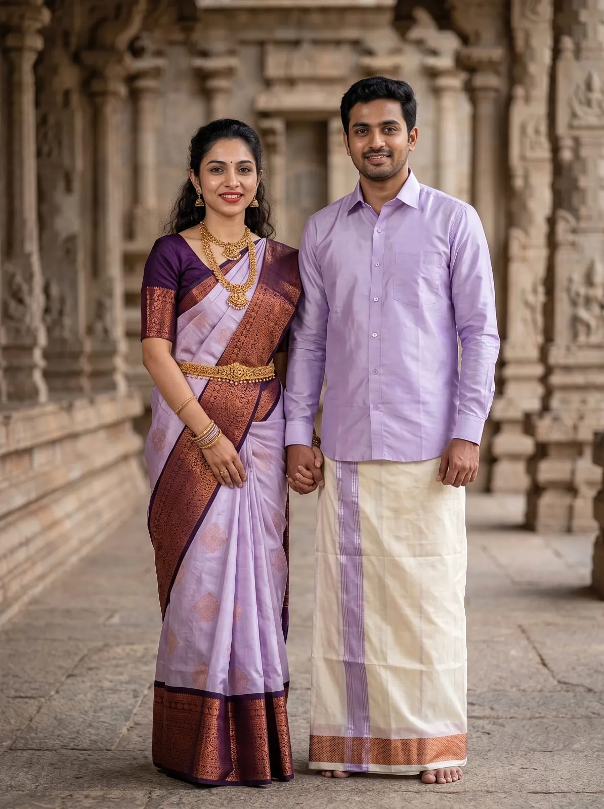 Lavender Royale Korvai Couple Combo